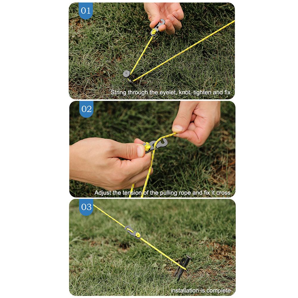 Cheap Goat Tents 30pcs Adjustable Camping Tent Cord Rope Buckle S Type Tensioners Fastener Aluminum Alloy Parachute Rope Buckles Camping Tools   